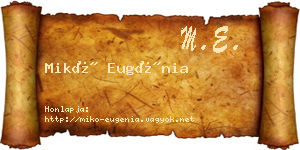 Mikó Eugénia névjegykártya